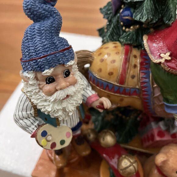 Fitz and Floyd Happy Holidays Stocking Holder 2004 Santa Elf Christmas Tree - Picture 5 of 16